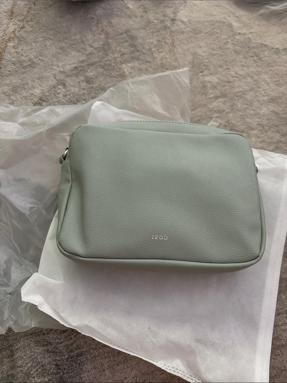 Izod Mint Green Pebbled Crossbody Bag